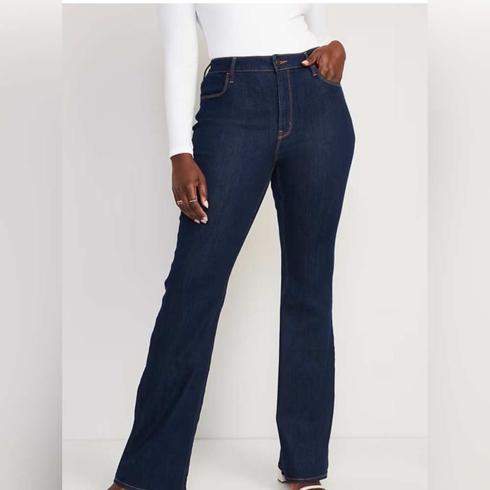 Old Navy, NWOT, Dark Blue, Sweetheart, Flare Jeans, size 6 short